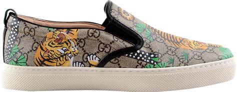 gucci men's dublin logo slip-on sneakers|gucci slip on bengal tiger.